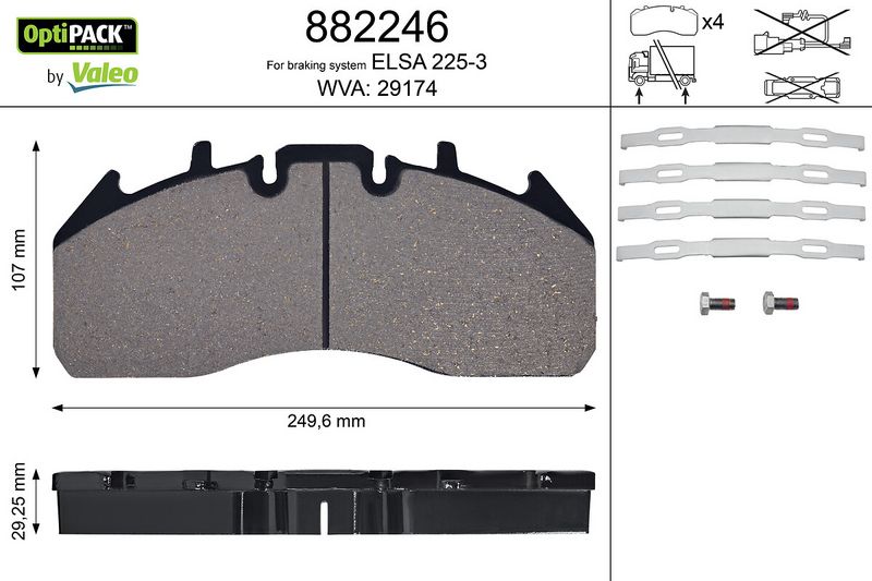 set placute frana,frana disc 882246 VALEO