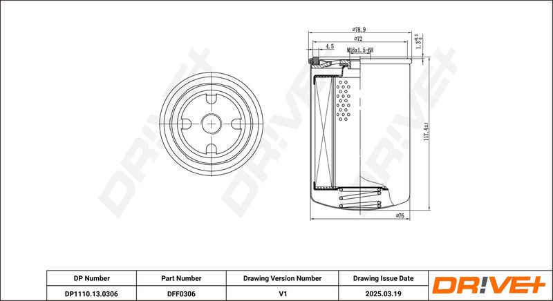 Filtru combustibil DP1110.13.0306 Dr!ve+