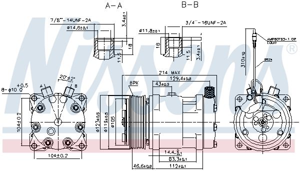 NISSENS 89657 Compressor, air conditioning