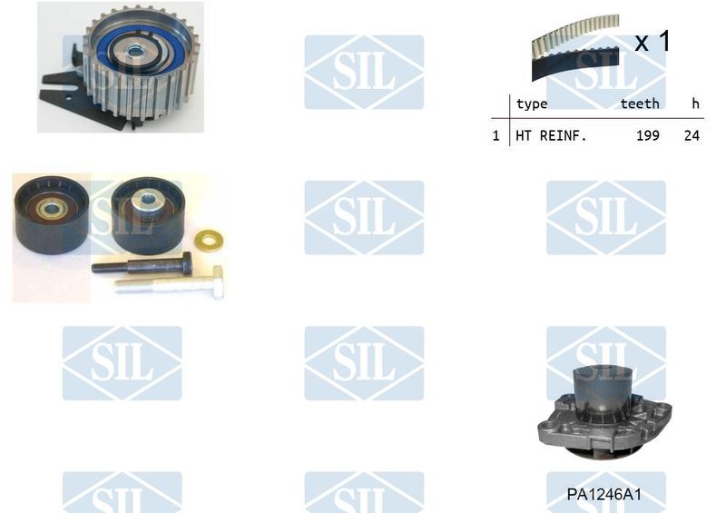 Saleri SIL Vízpumpa + fogasszíj készlet K1PA1246A1