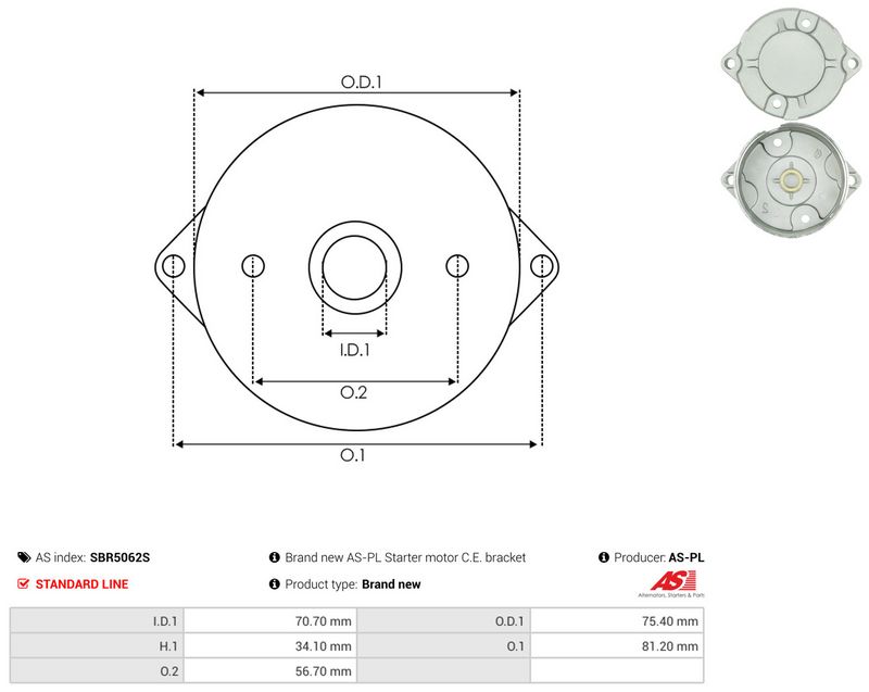 AS-PL SBR5062S Starter Lid, carburettor