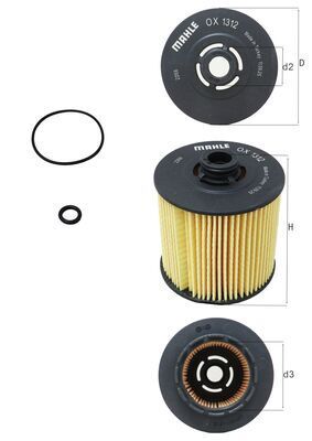 Filtre+à+huile MAHLE OX 1312D