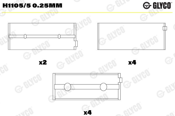 Вкладыш подшипника на 121, C-MAX, Escort, Fiesta, Focus, Focus C-MAX, Galaxy, Mondeo, Orion, S-MAX, Tourneo Connect, ...