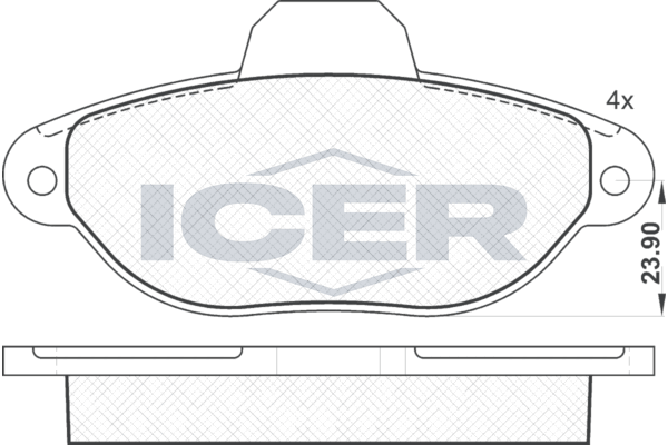 Комплект гальмівних накладок, дискове гальмо, Icer 181018