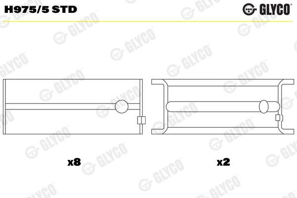 Комплект вкладок коленвала (стандарт) H9755STD