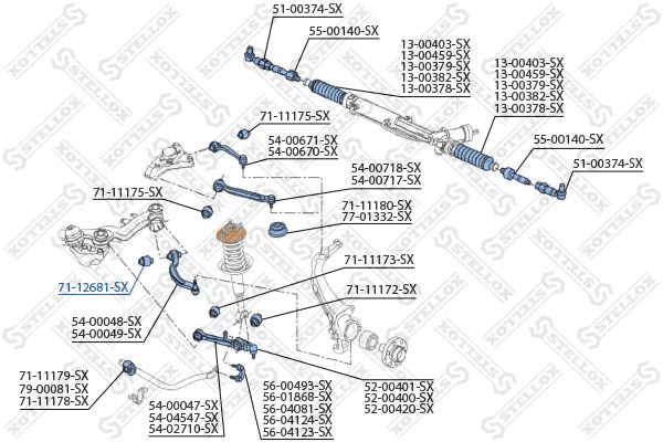 STELLOX 71-12681-SX Mounting, control/trailing arm