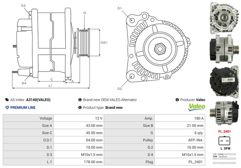 AS-PL A3140(VALEO) Alternator