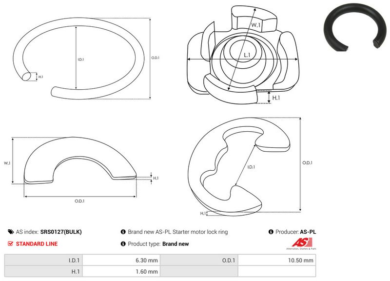 AS-PL SRS0127(BULK) Repair Kit, starter