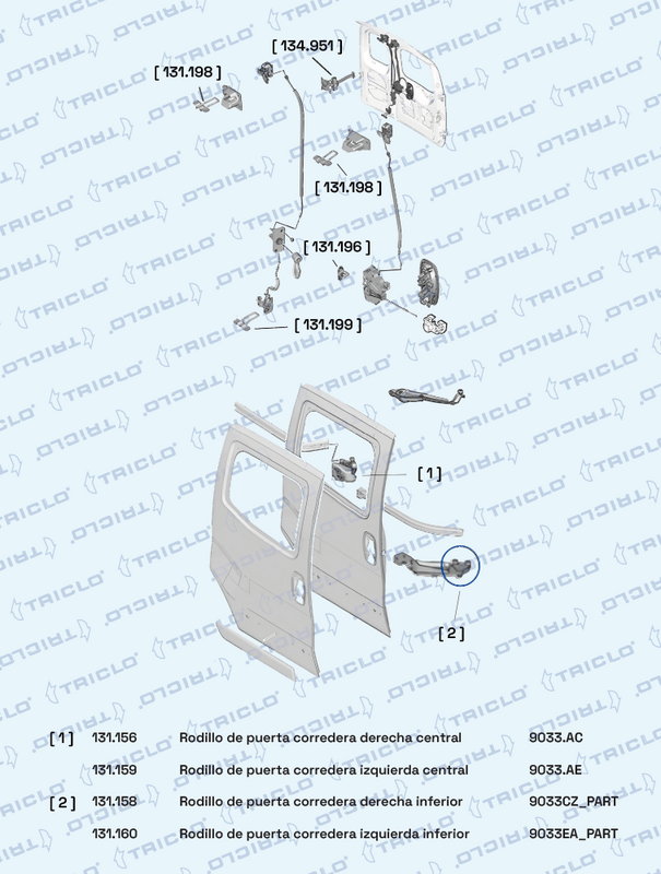 TRICLO 131196 Guide, locking knob