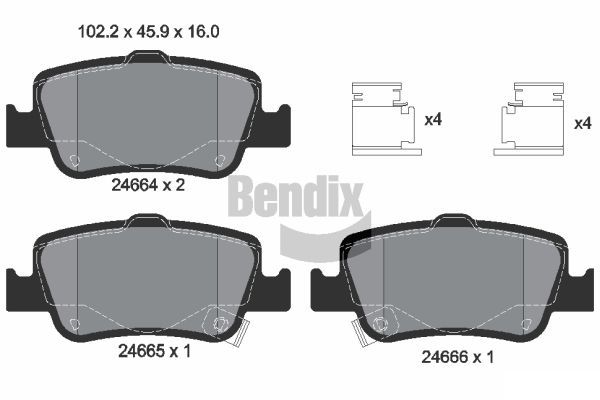 BENDIX Braking fékbetétkészlet, tárcsafék BPD1183