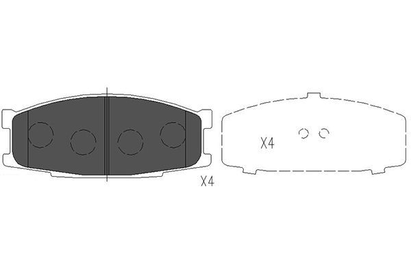 Комплект гальмівних накладок, дискове гальмо, Kavo Parts KBP-5527