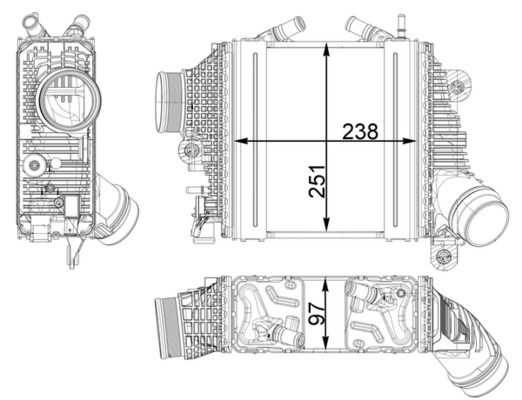 Product Image - Intercooler, inlaatluchtkoeler - CI411000P - MAHLE