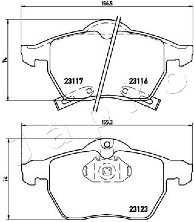 JAPKO 500412 Brake Pad Set, disc brake