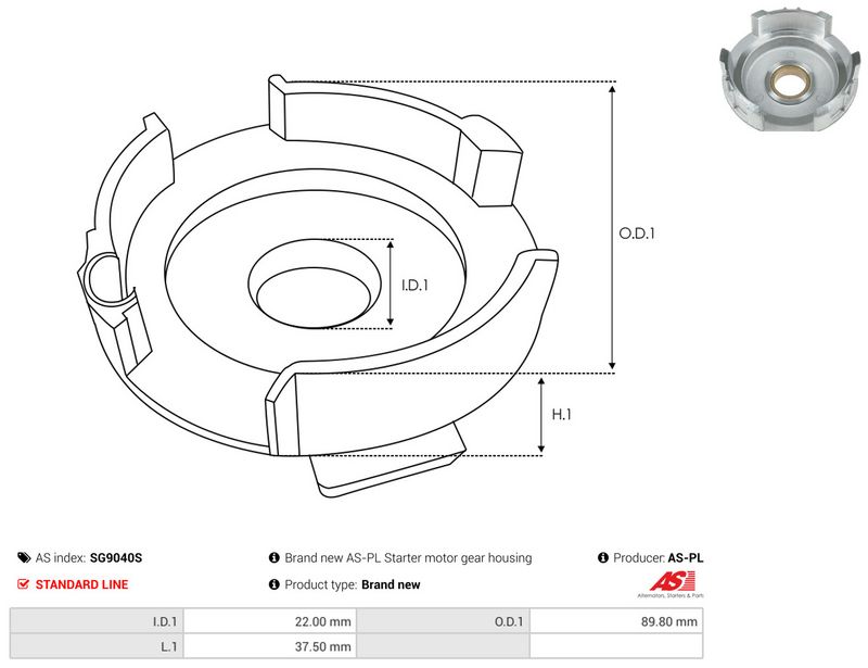Remondikomplekt, Starter, AS-PL SG9040S