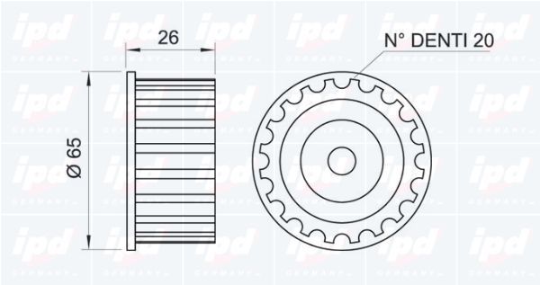 IPD 14-0132 Tensioner Pulley, timing belt
