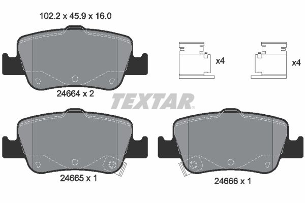 set placute frana,frana disc 2466401 TEXTAR