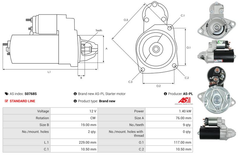 AS-PL S0768S Starter