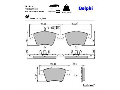 DELPHI LP1913 Brake Pad Set, disc brake