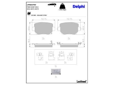 DELPHI LP5037EV Brake Pad Set, disc brake