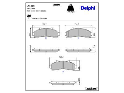 DELPHI LP1625 - Brake Pad Set, disc brake