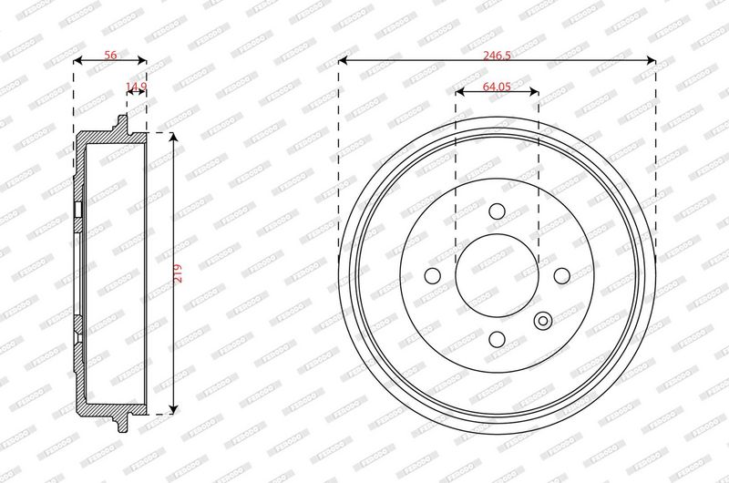 Ferodo Brake Drum FDR329855
