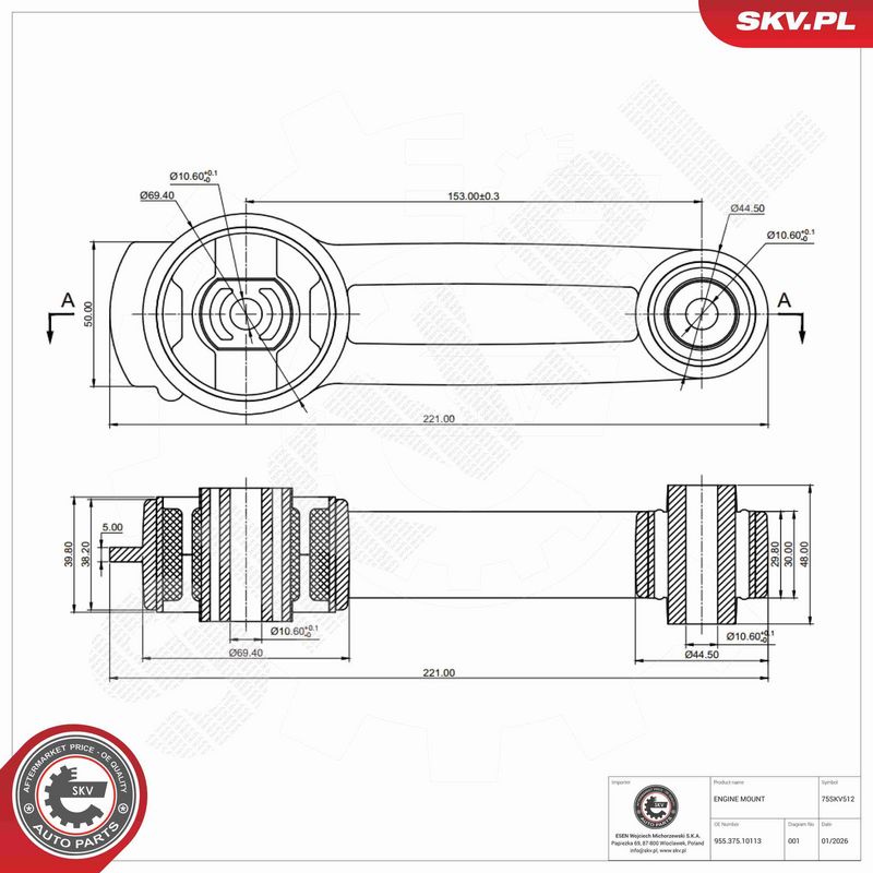 ESEN SKV 75SKV512 Mounting, engine
