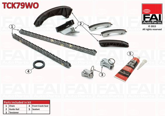 Комплект ланцюгів привода, Fai Autoparts TCK79WO