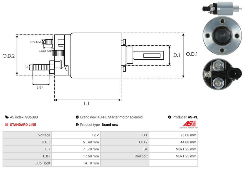 Magnetlülitus, starter, AS-PL SS5083