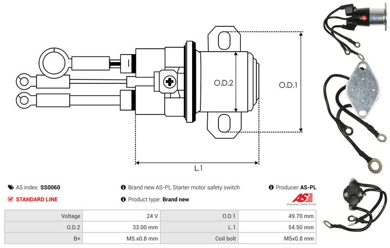 AS-PL SS0060 Solenoid Switch, starter