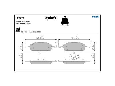 DELPHI LP2479 Brake Pad Set, disc brake