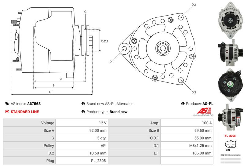 AS-PL A6756S Alternator