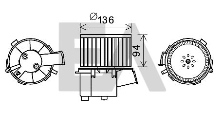 Motor eléctrico, ventilador habitáculo