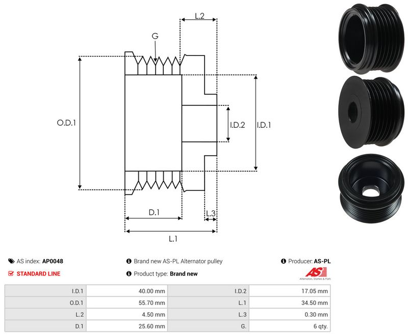 Rihmaratas, generaator, AS-PL AP0048