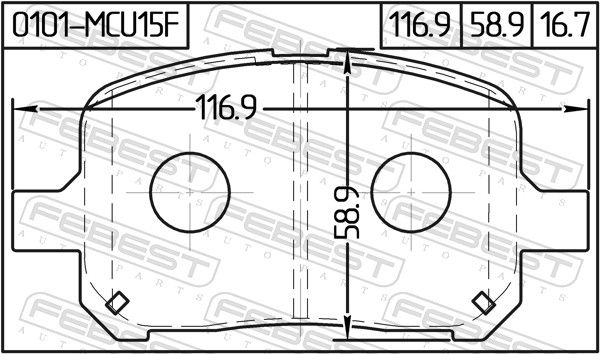 Комплект гальмівних накладок, дискове гальмо, Febest 0101-MCU15F