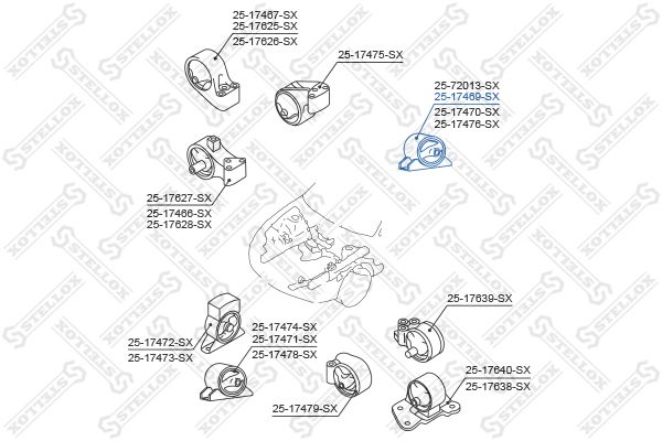 STELLOX 25-17469-SX Mounting, engine