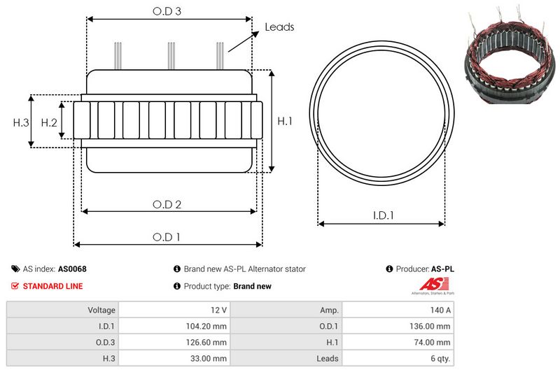 Staator, generaator, AS-PL AS0068