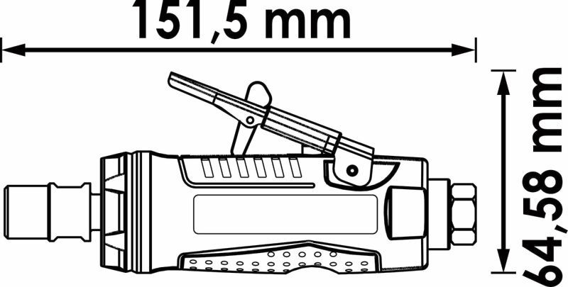 Пряма шліфувальна машина (стиснене повітря), Vigor V6906