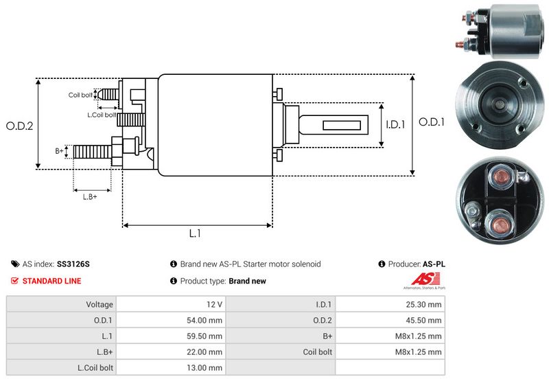 AS-PL SS3126S Solenoid Switch, starter