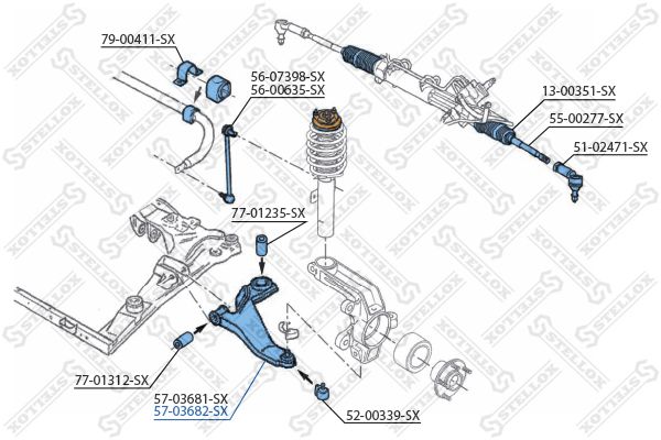 STELLOX 57-03682-SX Control/Trailing Arm, wheel suspension