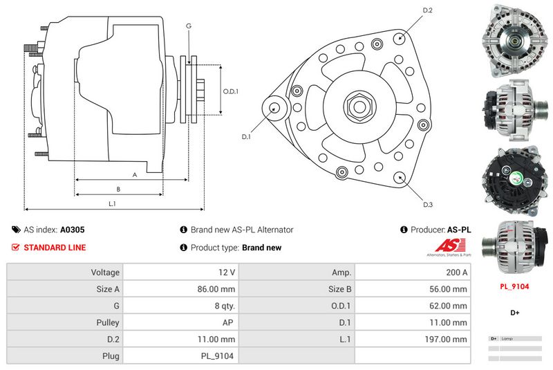 AS-PL A0305 Alternator