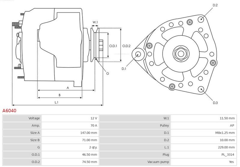 AS-PL A6040 Alternator