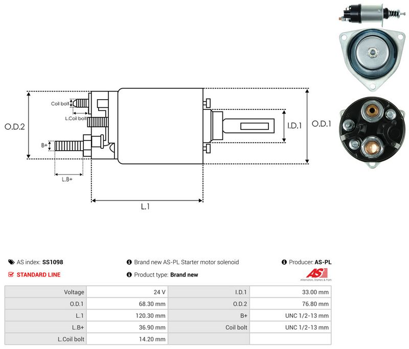 AS-PL SS1098 Solenoid Switch, starter