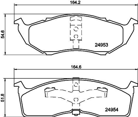 Комплект гальмівних накладок, дискове гальмо, Hella 8DB355014-971