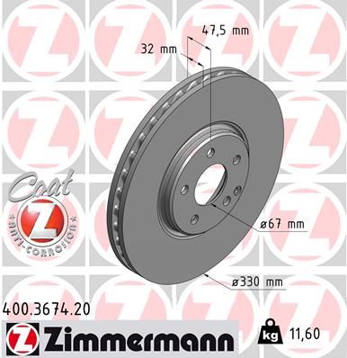 Гальмівний диск, Zimmermann 400.3674.20