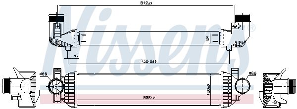 Охолоджувач наддувального повітря, FORD C-MAX II/FOCUS III /KUGA II, Nissens 961220