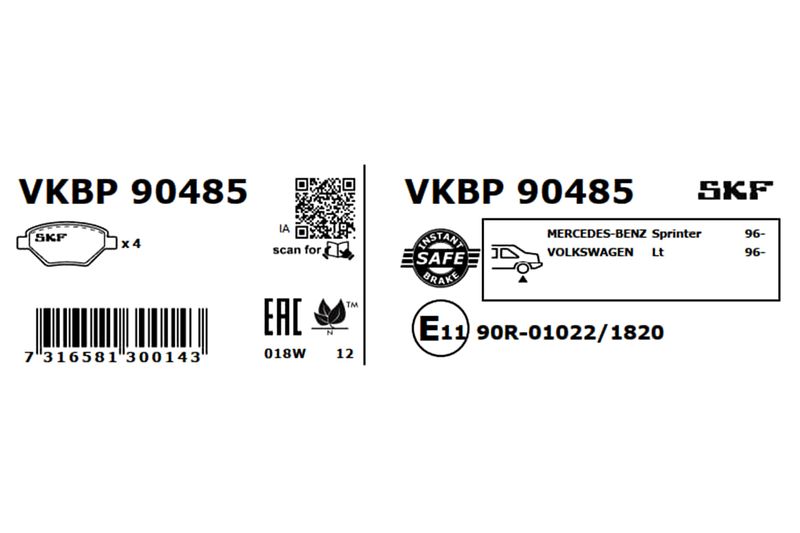 SKF VKBP 90485 Brake Pad Set, disc brake