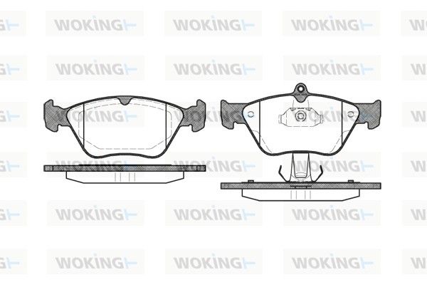 Комплект гальмівних накладок, дискове гальмо, Woking P5683.00