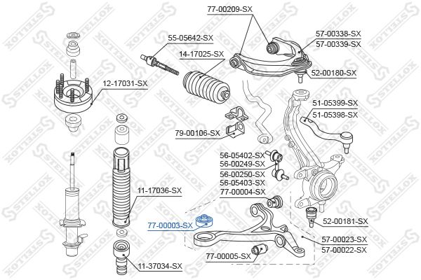 STELLOX 77-00003-SX Mounting, control/trailing arm