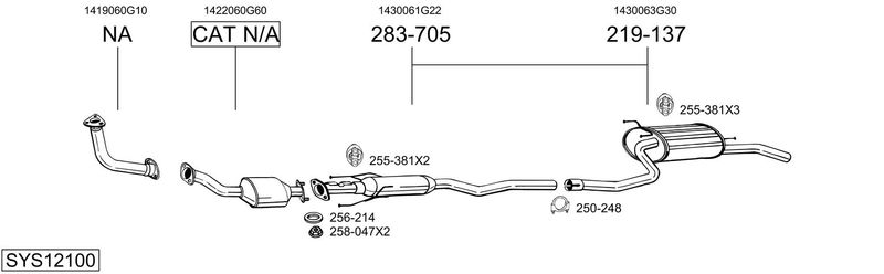 BOSAL kipufogórendszer SYS12100