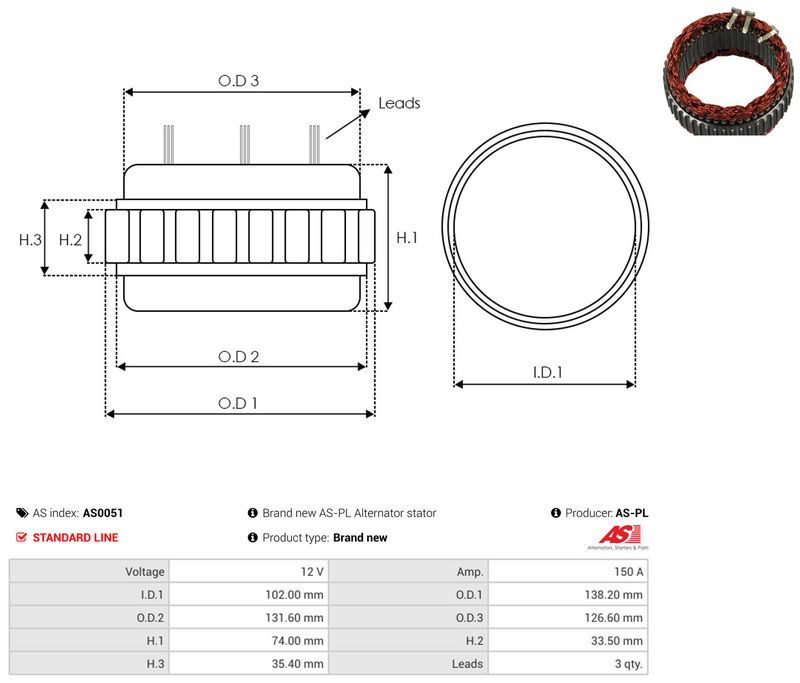 Staator, generaator, AS-PL AS0051